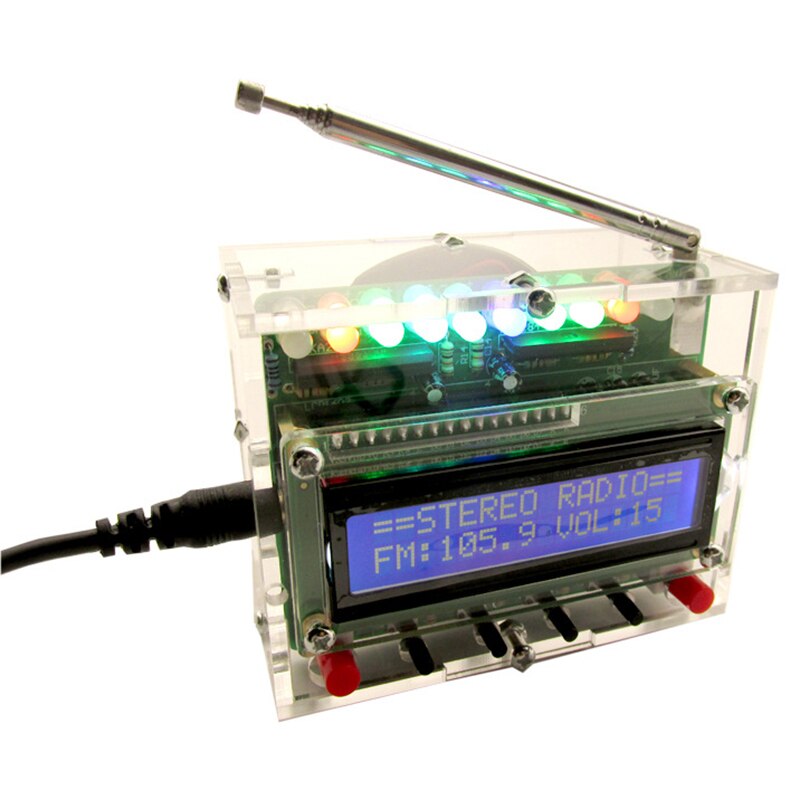 -Finished Radio Electronic Kit 51 Single-Chip FM Digital Sound Machine, Level Indicator Can Be Controlled Separately
