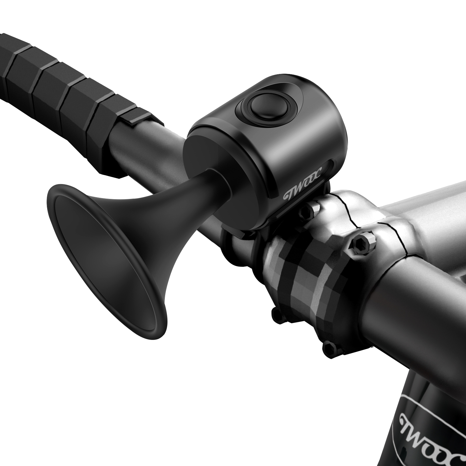 TWOOC 120 dB elektrische fietsbel geluiden alarmbel waterdichte veiligheid elektrische fietshoorn voor stuur: Black