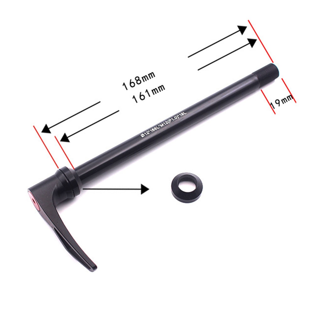 Black Thru Axle Metal Cycling Component 142x12MM Mountain Bike Bicycle 142 x 12 Rear Wheel Skewers QR Bicycle Accessories Parts