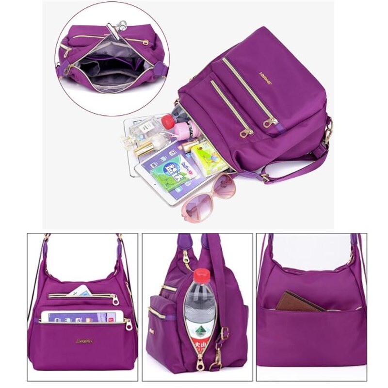 Frauen Taschen Multifunktions Rucksack Schulter Tasche Leinwand Tuch Tote wiederverwendbar Einkaufstasche Ladys Reisetasche Crossbody-tasche