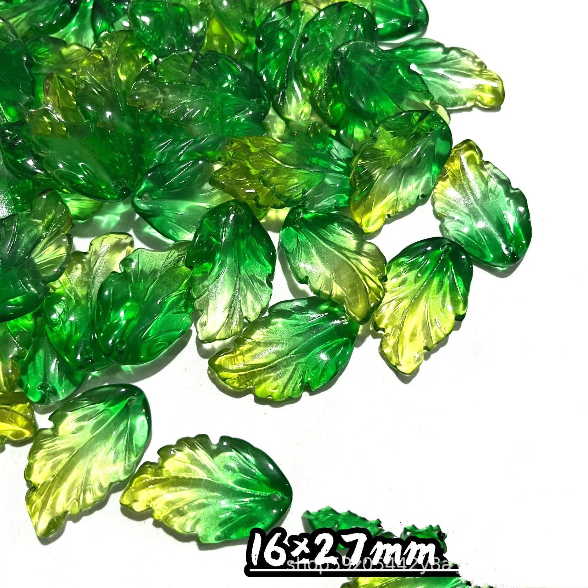 30/50 Uds. Cuentas de hojas de cristal para joyería, cuentas de hojas verdes de Murano para hacer pulsera, collar, accesorios DIY hechos a mano a granel: CAMEL / other