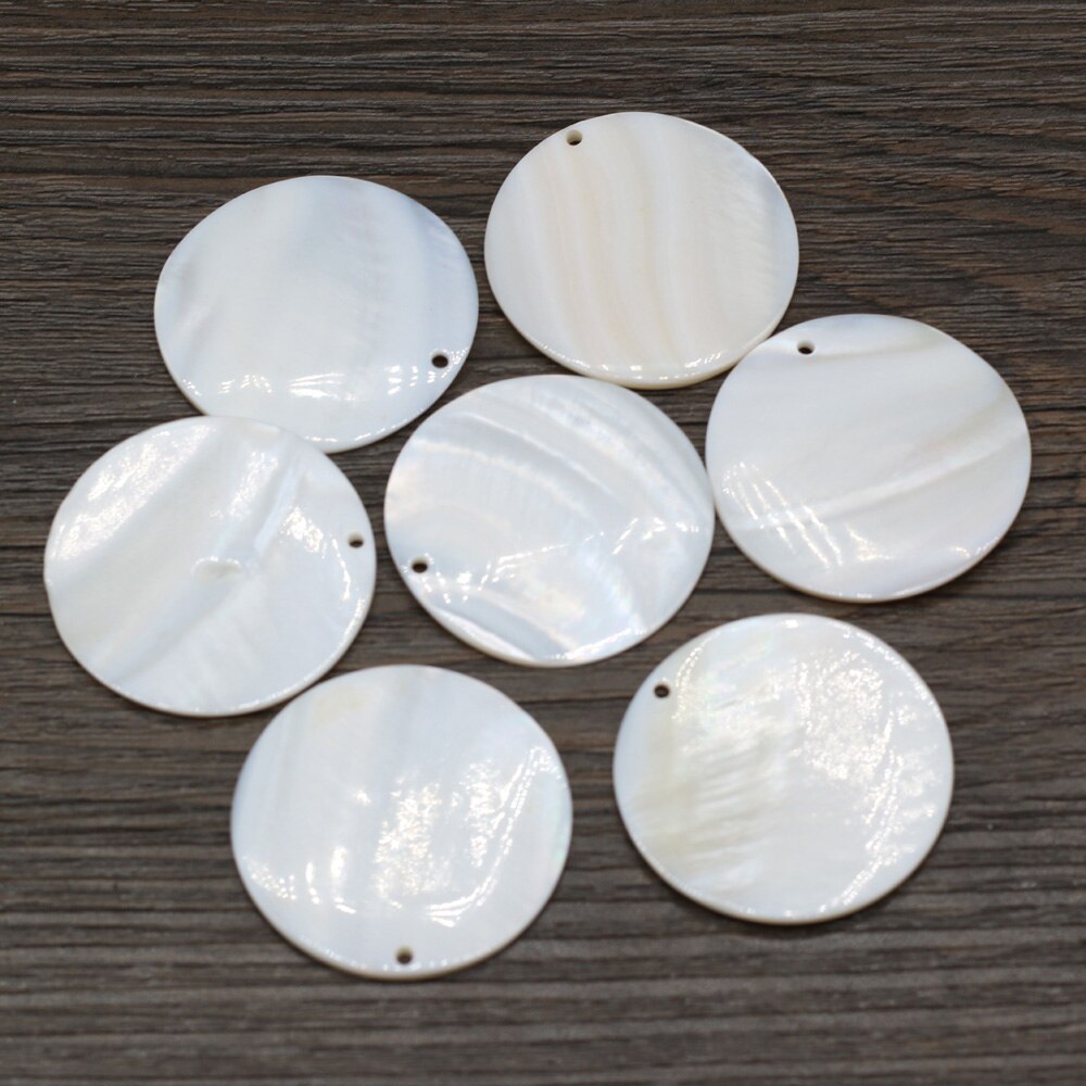 10pcs Natural Freshwater Round White Shell Mother of Pearl Shell Pendant for Jewelry Making DIY Necklace Earring Women