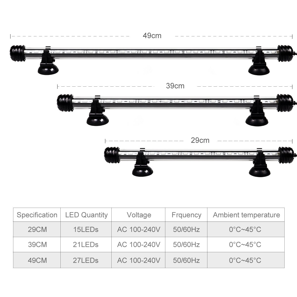 Tuya Smart Aquarium Light RGB Wifi LED Fish Tank Light Underwater Fish Lamp Tube Aquariums Decor Lighting Plant Growth Lamp
