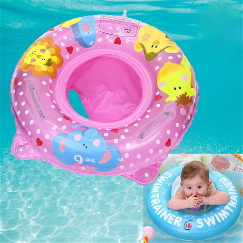 Baby Zwemmen Ring Opblaasbare Baby Drijvende Kids Float Zwemmen Zwembad Cirkel Dubbel Handvat Veiligheid Babyzitje Float Zwemmen Ring