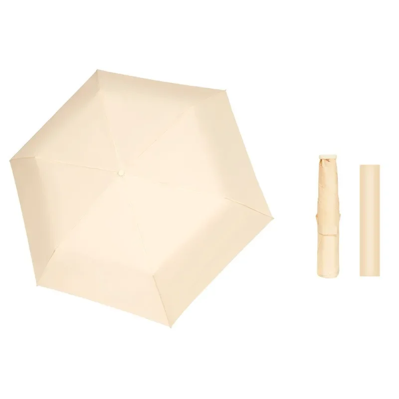 Paraguas de sol ultraligero, compacto y portátil, protección UV, plegable, estético: Rojo