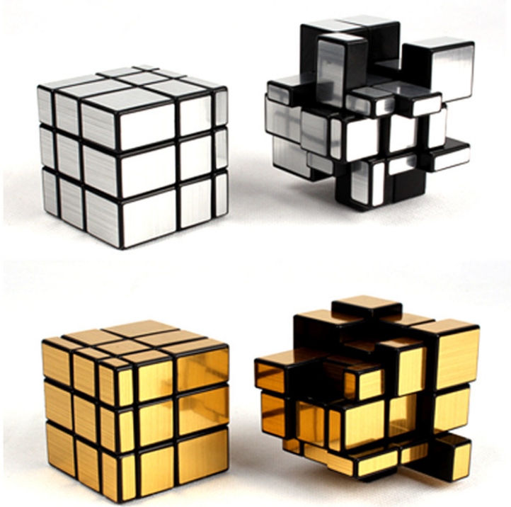 Mirror black with gold drawing cube, smooth, educational, early learning toys, special cube