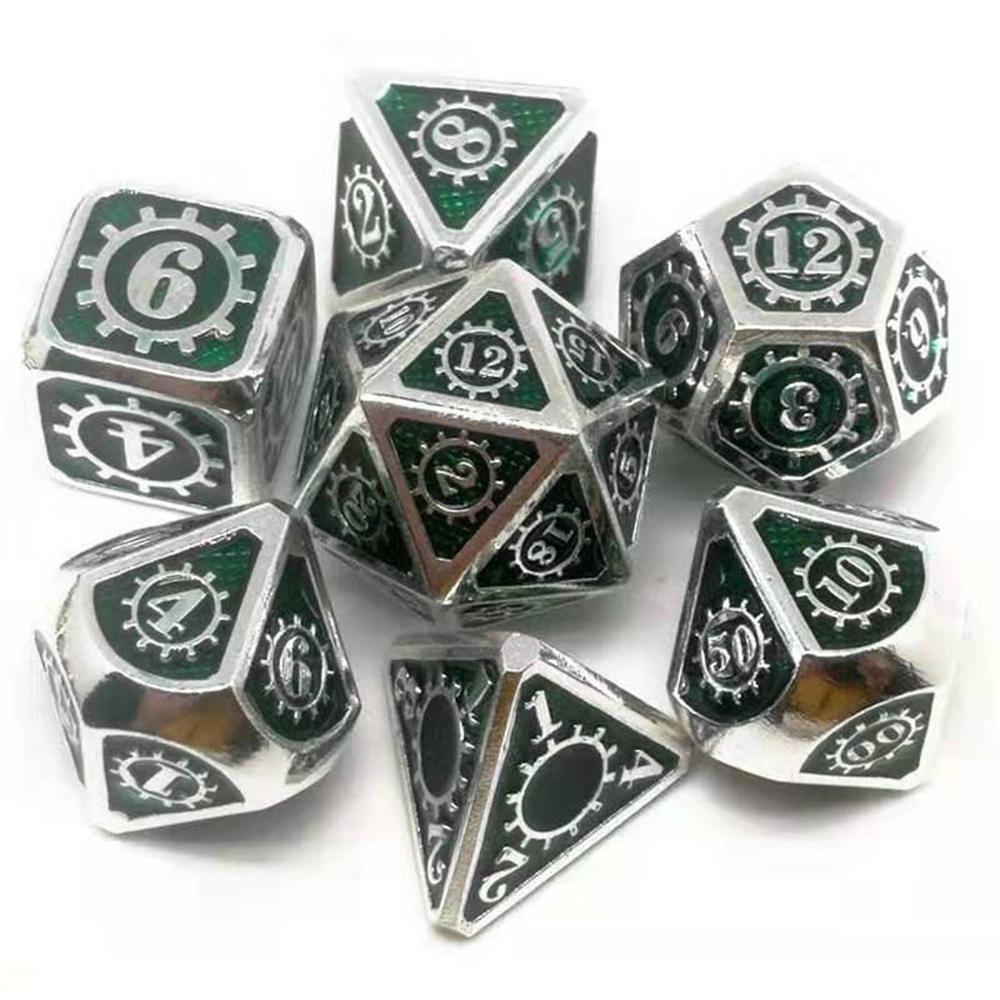 Metal Dice 7 Stks/set Rpg Dobbelstenen D & D Bordspel Speelgoed D4 D6 D8 D10 D12 D20 Magic props Polyhedrale Dobbelstenen