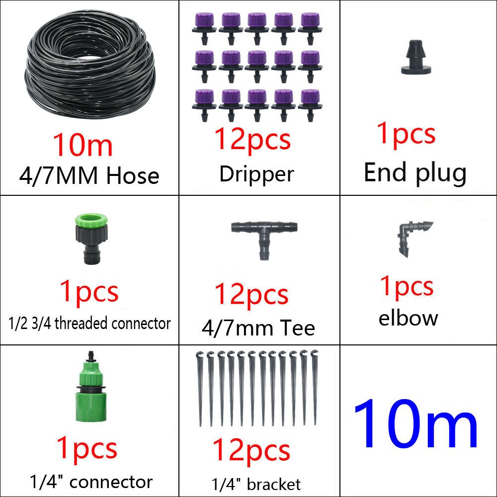 5-50M Automatisch Tuinbewateringssysteem Waterdruppelirrigatiesysteem Plant Bewatering Kit Irrigatie Druppelaars Timer Set