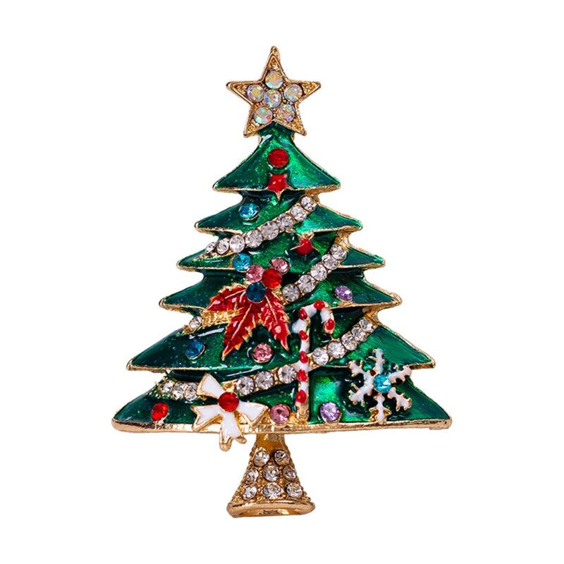 1 Pc Kerstboom Broche Met Strass AlleMatch Kerst Vicedeal