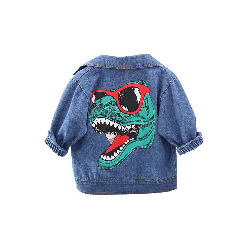 Baby Boy Denim Jas Kids Cartoon Dinosaurus Tops Herfst Peuter Warme Kleding Frosted Peuter Dagelijkse Slijtage Mode Ziet YE04212