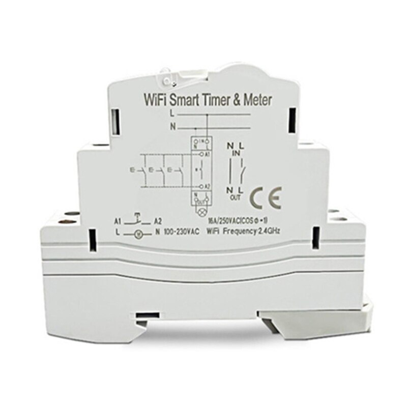 Tuya Wifi Circuit Breaker Din Rail Smart Meter 16A Switch Timer Single Phase With Energy Monitor Works With Alexa Home