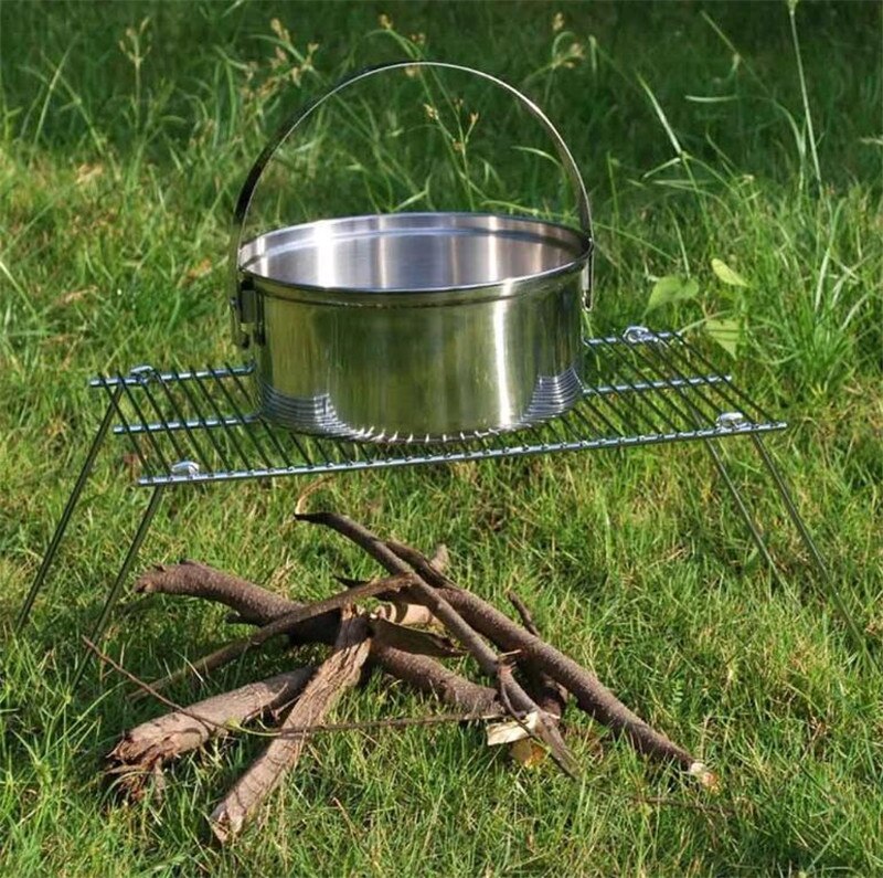 304 rustfrit stål grill beskyttet mini sammenfoldelig grillstativ brænder beslag brænde stativ til camping vandreture udendørs picnic