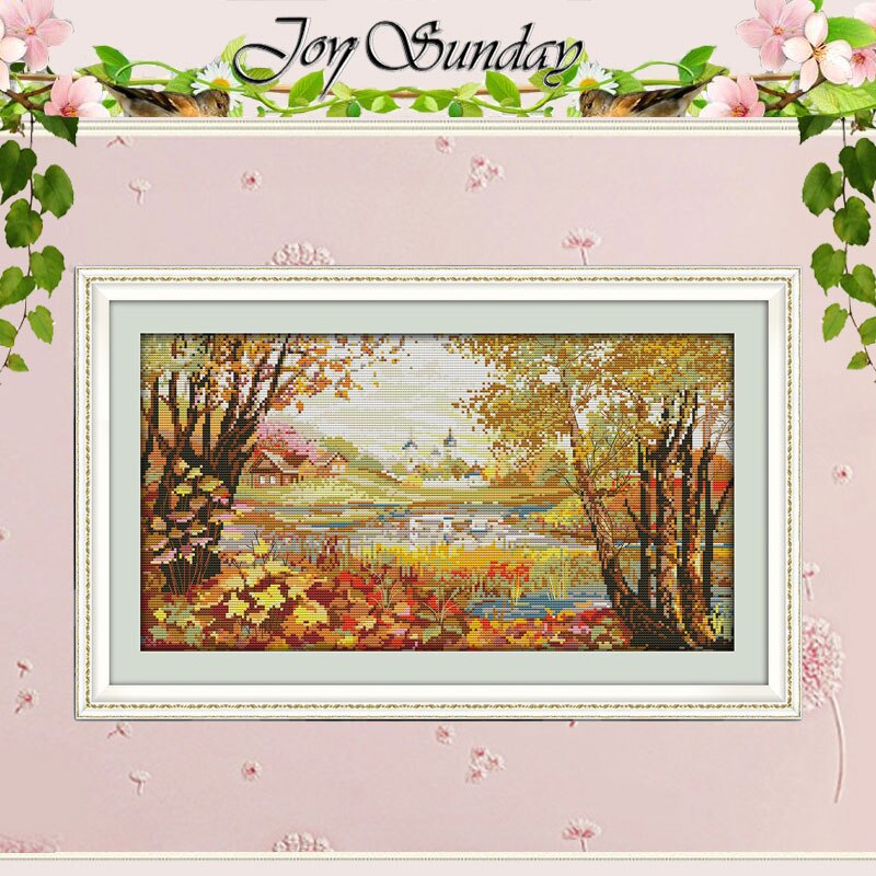 Autumnal Scenery Patterns Counted Cross Stitch 11 14CT Cross Stitch Set Chinese Cross-stitch Kit Embroidery Needlework