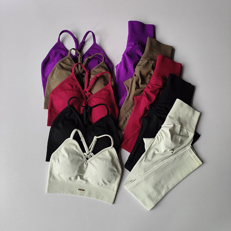 Nahtloser Yoga-Anzug, Hüftheben, Fitness-Anzug, Damen-Sport-BH, Yoga-Anzug, schnell trocknend, Sport, hohe Fett, enge Yoga-Gamaschen, Fitnessstudio-einstellen