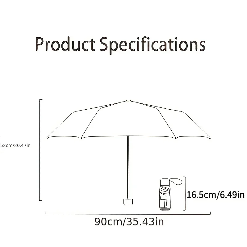 Paraguas cápsula portátil Mini sombrilla protector solar paraguas de lluvia mango de aleación de caucho negro plegable sol lluvia doble uso