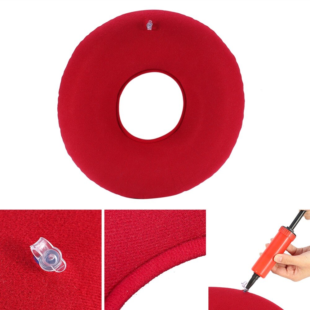 Ondersteuning Opblaasbare Ring Ronde Kussen Donut Stoel Pad Hip Ondersteuning Medische Aambei Seat Pad Massage Kussen Met Pomp