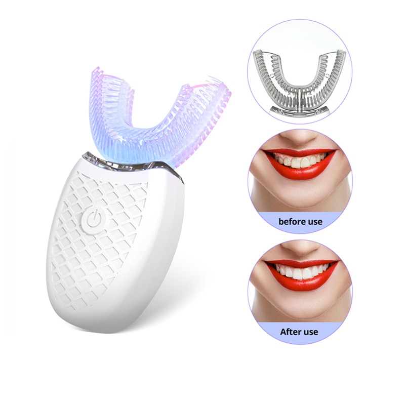 360 Graden Automatische Sonic Elektrische Tandenborstel U Type Tandenborstel Usb Opladen Tand Whitening Waterdichte Elektrische Tandenborstel