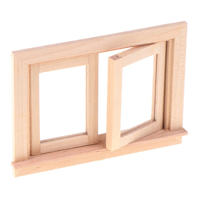 Wooden Traditional 2/4/12-pane Window Frame 1:12 Scale Dollhouse DIY Miniature Furniture Accessory