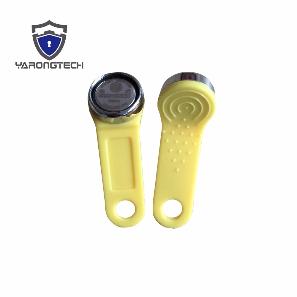 5pcs Ibutton DS1990A-F5 TM1990 with metal ring Yellow handle