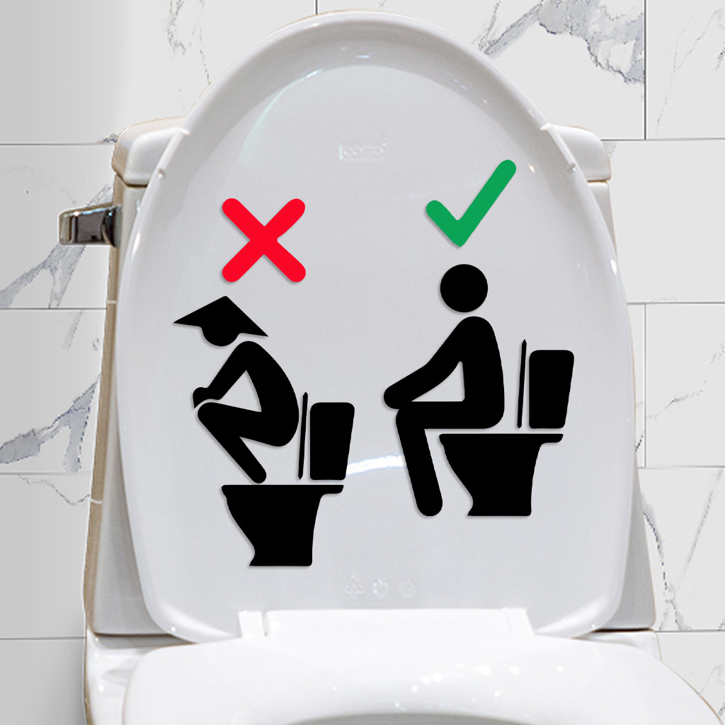 Sitta och kissa toalettklistermärke vattentät vinyltapet heminredning för bar badrum toalettklistermärken väggkonst dekal