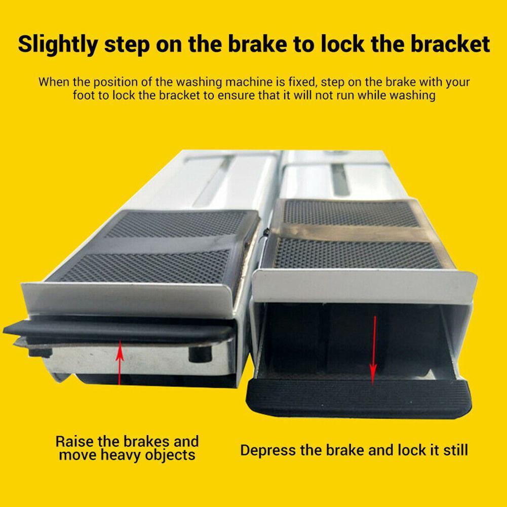 2pcs/set Washing Machine Refrigerator Mobile Base Stand Movable Trolley Multi-functional Bracket Home Hardware Fixed Mount Z8Q9