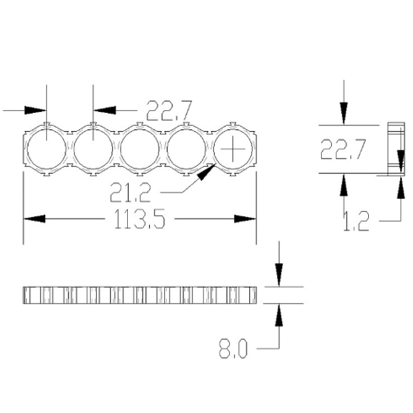 21700 battery hexagon holder spacer 13s 48v 21700 battery pack holder