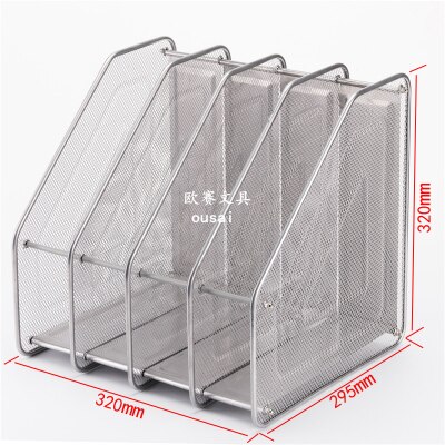 multi-layer metal office desktop file rack data sorting folder student storage organizer holder for A4 document Office supplies: 4 layers gray