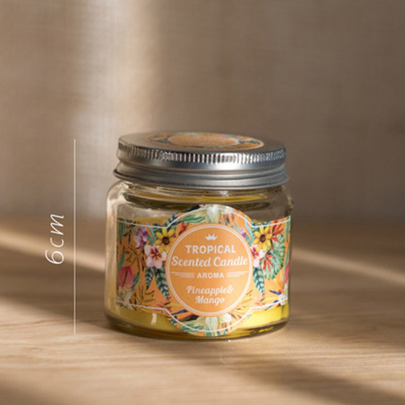 Anlage Glas Öl Kerze Aroma Romantische Kerze Rauchfreien Tasse Krug Party Wachs Geburtstag Duft Kerzen Startseite Dekoration QLB090: Dosen- Mango klein