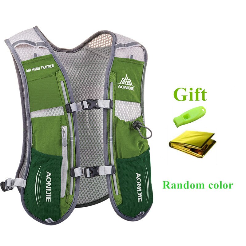 AONIJIE-mochila de hidratación de 5L, chaleco, arnés con vejiga de agua de 1.5L, Frasco blando de 500ml, senderismo, Camping, correr y Maratón