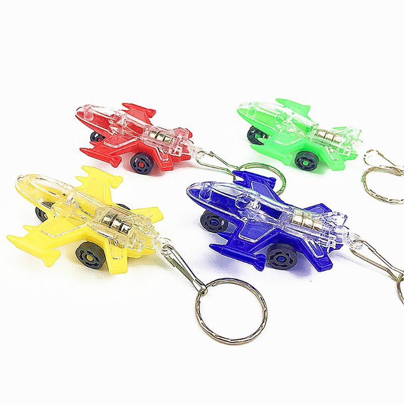 Mini Plane LED Light-Up Toys Keychain Party Favors Kids Toy Gadgets Bag Pendant