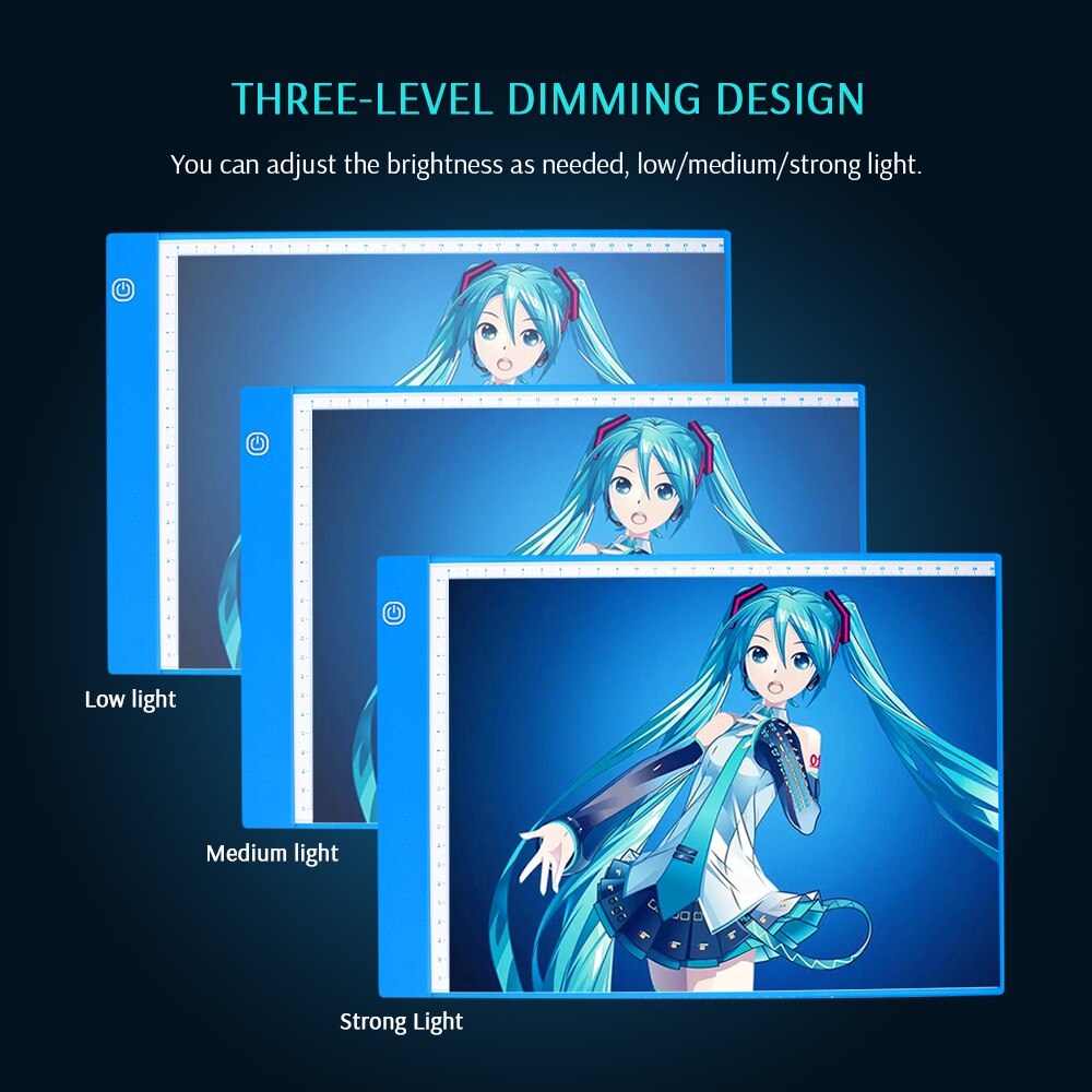 CHIPAL Scale A4 LED Drawing Tablet Digital Graphics Tablets Electronics USB Dimming Light Box Graphic Art Writing Copy Board