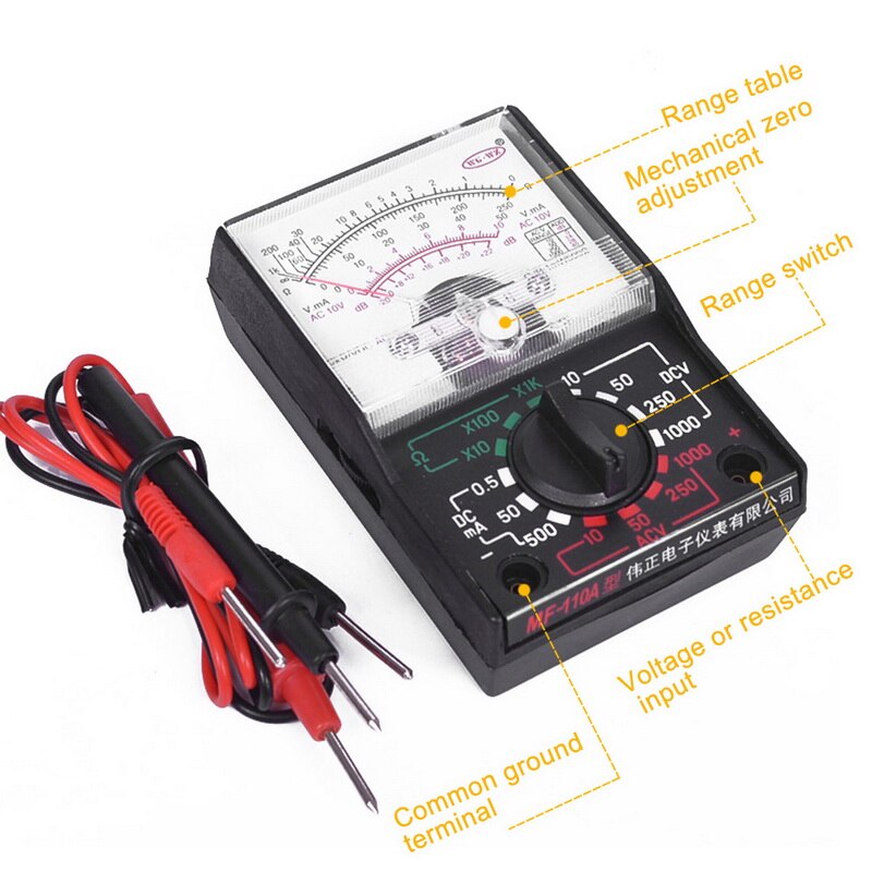 Multimeter Elektrische Ac/Dc Ohm Voltmeter Ampèremeter Multimeter Multi Tester Digitale Multimeter Ac Dc Spanning Tester: Default Title