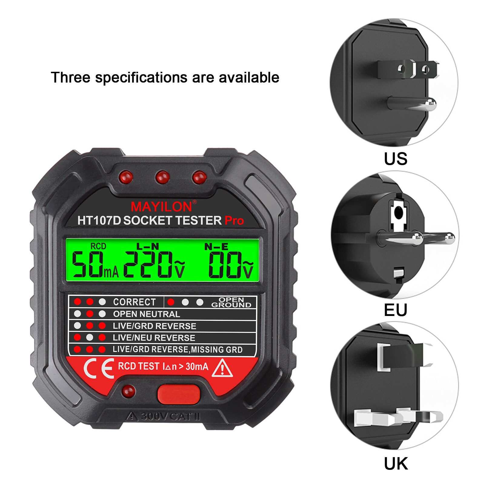 Socket Tester Voltage Display 6 Kinds Indicator Li... – Vicedeal