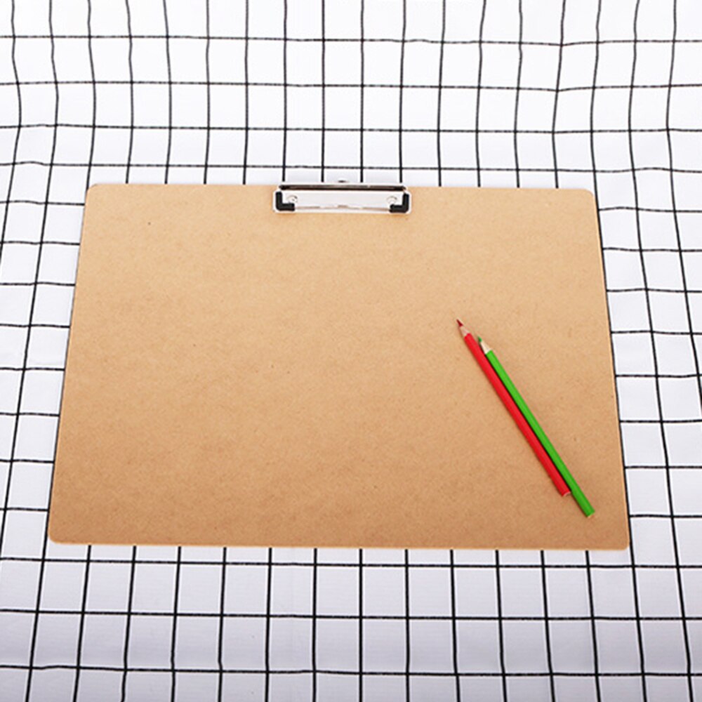 1PC A3 Size Wooden Practical Durable Horizontal Clipboard Writing Board Clip Board Drawing Pad for School: Default Title