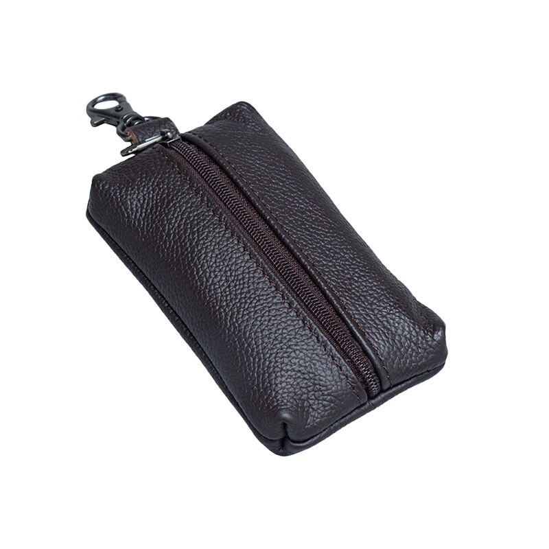 Funda suave para llaves de coche, Funda de cuero inteligente carteras con llavero, fundas para ama de llaves, bolsa con cremallera, funda para llavero, organizador de llaves, bolsas para tarjetas, 1 ud.: Negro