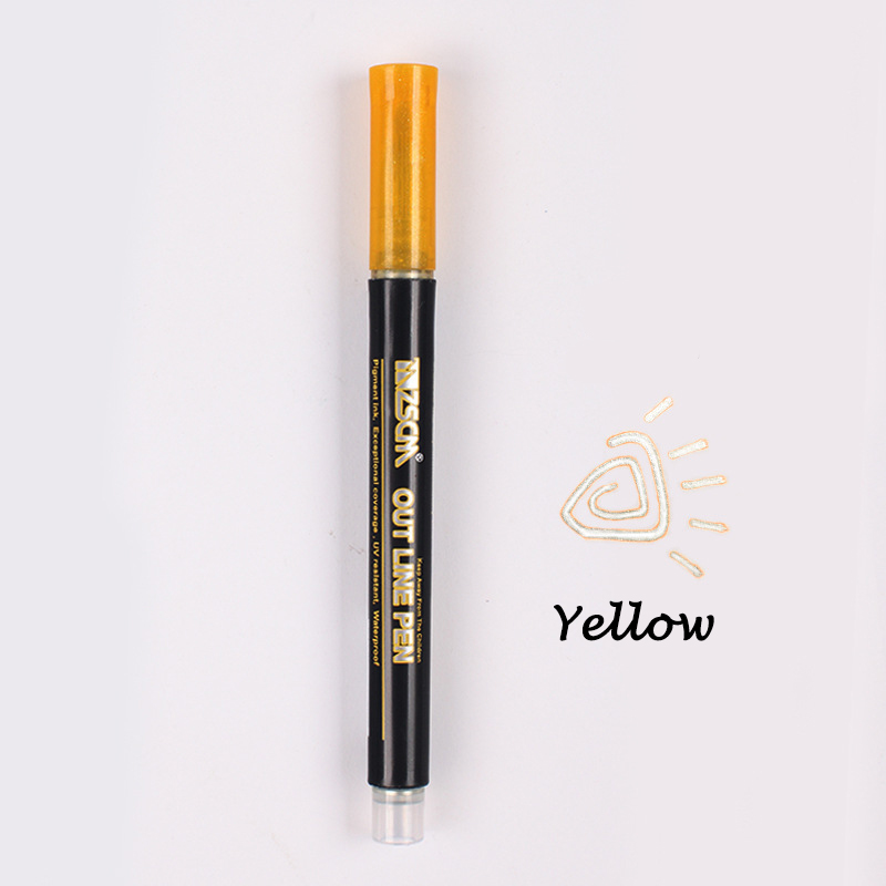 Metallic Marker Pen Metal Waterproof Permanent Marker Drawing Painting DIY Photo Album Scrapbooking Crafts Card Making 1PC: Yellow