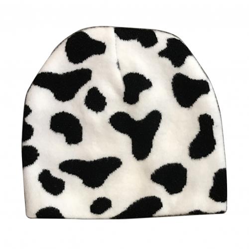 Winter Soft Warm Beanie Hat Zebra Cow Leopard Printed Windproof Cap for Women Outdoor Sports Skiing Climbing Cycling: Cow