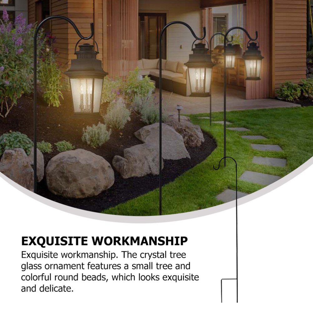 Schäfer Haken Blumentopf Haken Garten Dekoration draussen-Anlage Stand (Schwarz)