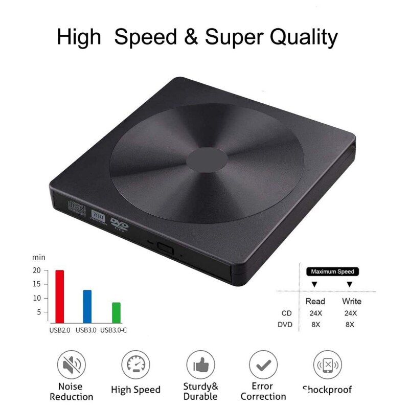 Draagbare Usb 3.0 Externe Dvd Brander Schrijver Recorder Dvd Rw Optische Drive Voor Laptop Cd Rom Brander Compatibel