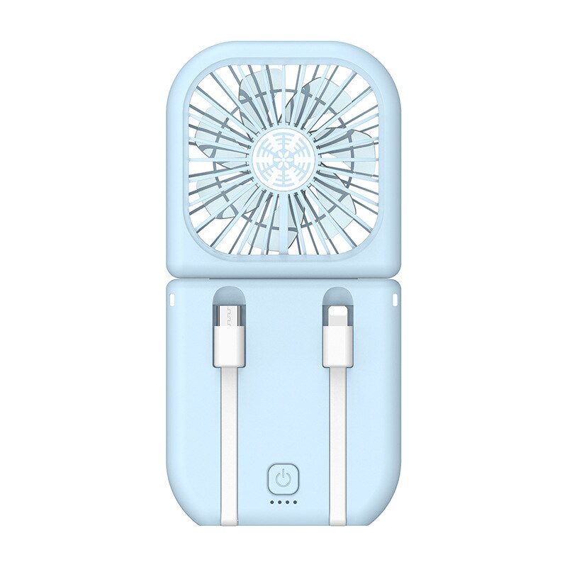Mini Fan Portable For Handheld Rechargeable Fan Appliances Air Cooler Outdoor Travel Hand Fans With 5000 mAh Charging Treasure: blue