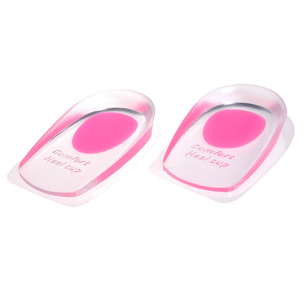 1 Paar Mannen En Vrouwen Silicon Gel Hiel Kussen Verlichten Voet Pijn Protector Spur Ondersteuning Verhooging Schoen Pad Hoge hak Inserts: for women red