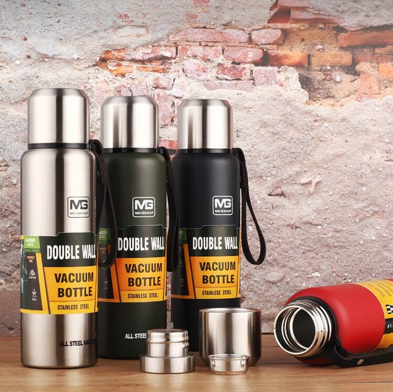 4 größen Doppel Zauberstab Edelstahl Vakuum Flaschen Thermos Tasse Kaffee Tee Milch Reise Becher Thermo Flasche Thermocup 500-1500ml