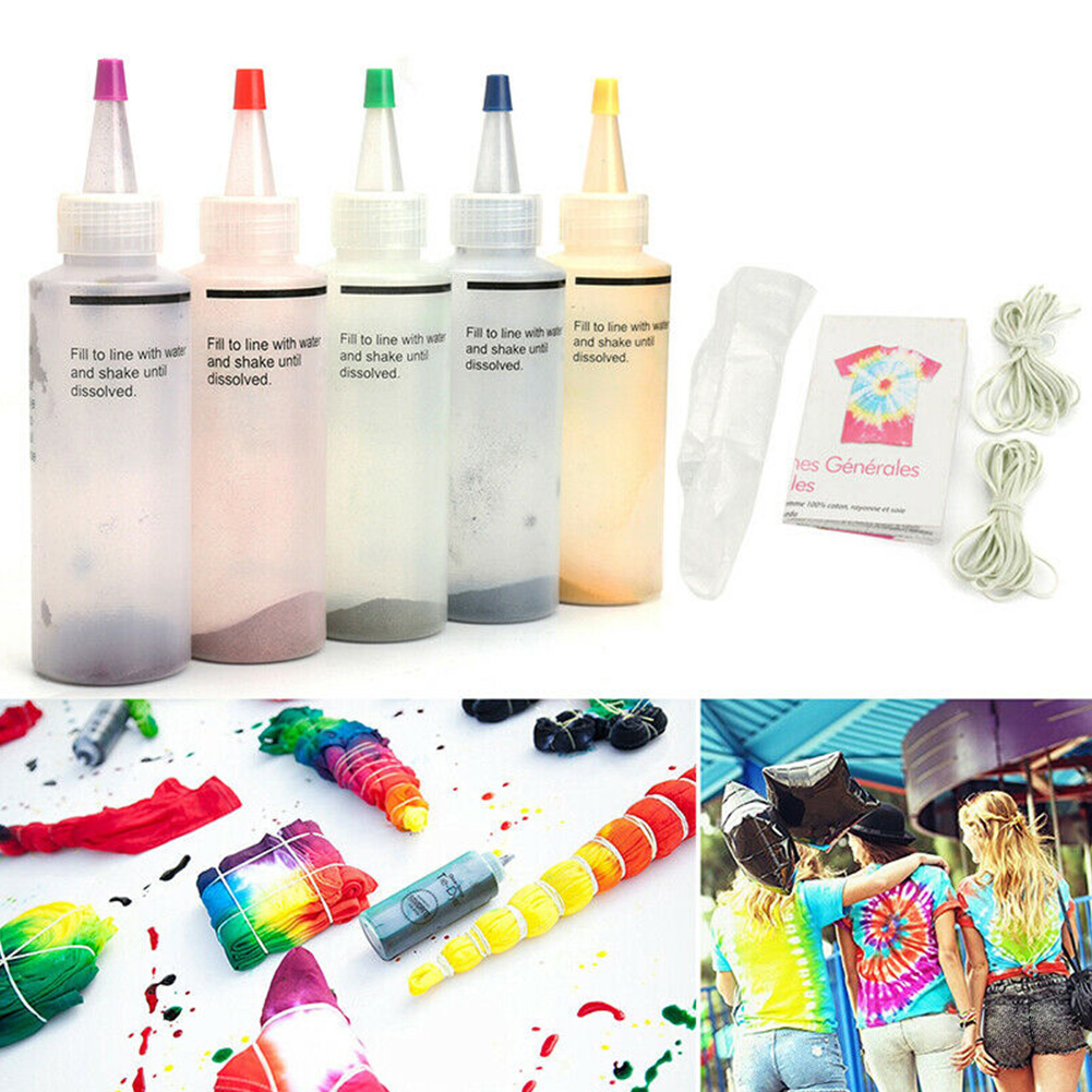 Et trin permanent farverigt tekstil slipsfarvestof kit maling håndværk tekstilfremstilling ikke giftigt stof kunst gør tilbehør fest supplie