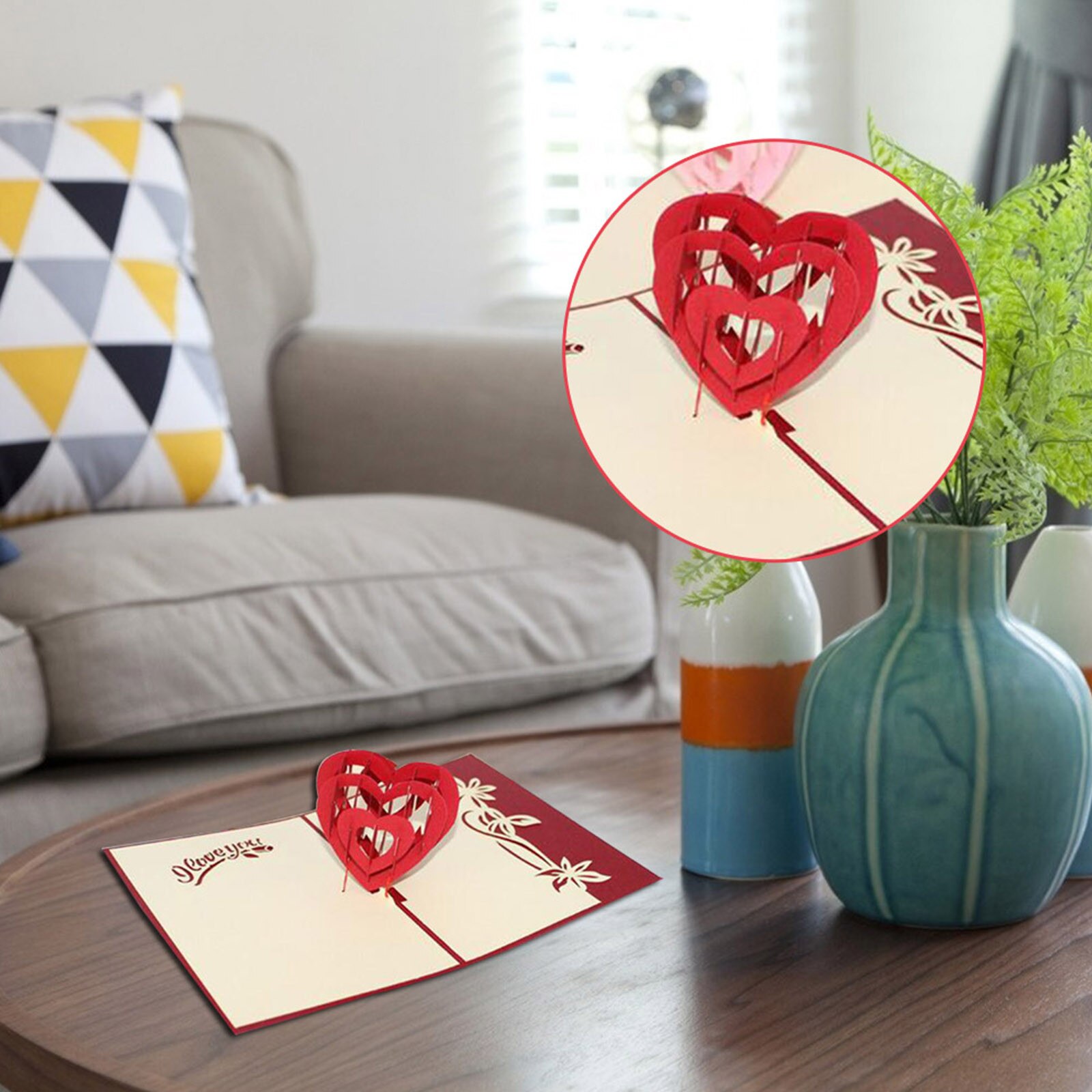 3D Valentine's Day Card Handmade Paper Greeting Card Blessing Card Wedding Aniversary Invitations Greeting Cards