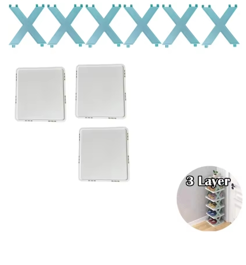 Schoenenrekken Opbergorganisator Afneembare schoenenrekken Bespaart familiehuishoudrek Meerlaags eenvoudige schoenenplank Kleurkast: plum