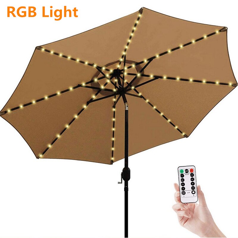 Parapluie de jardin, ficelle lumineuse, éclairage d'extérieur, Flexible, conforme à la norme IP67 104LED, luminaire décoratif, disponible en LED étanche ou LED: RGB Light