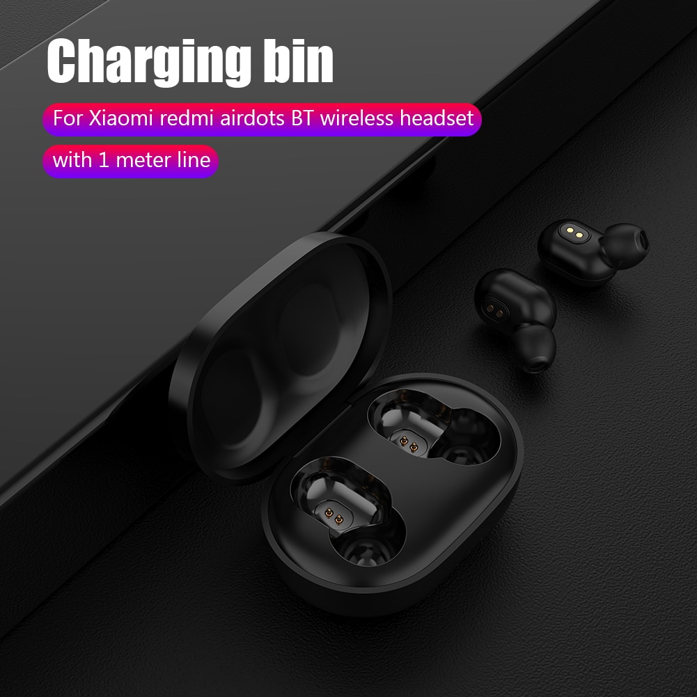 300mah caso de carregamento com usb cabletws fones para xiaomi redmi redmi airdots fone de ouvido sem fio caixa carregamento compartimento