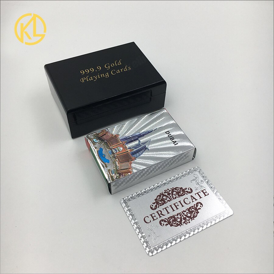 Dubai Building and scenery image silver Foil Plated Cards Waterproof Playing Card Limited Edition Collection