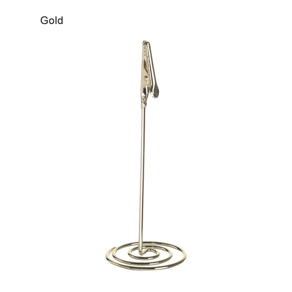 Romantic Rose Gold Metal Photo Clips Place Card Holder Table Number Stand Wedding Party Decoration Desk Accessories: Gold