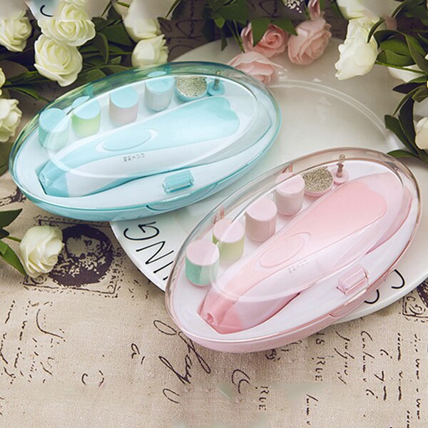 Lime à ongles bébé électrique coupe-ongles ensemble de manucure avec coupe-ongles, lumière LED et 10 têtes de meulage (rose)